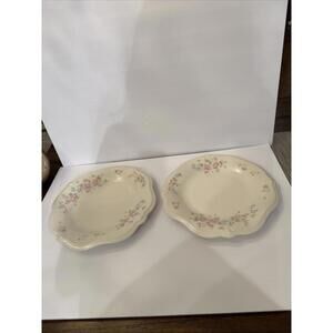 Set Of 2 Pfaltzgraff Tea Rose Large 12.5” Round Serving Platters
